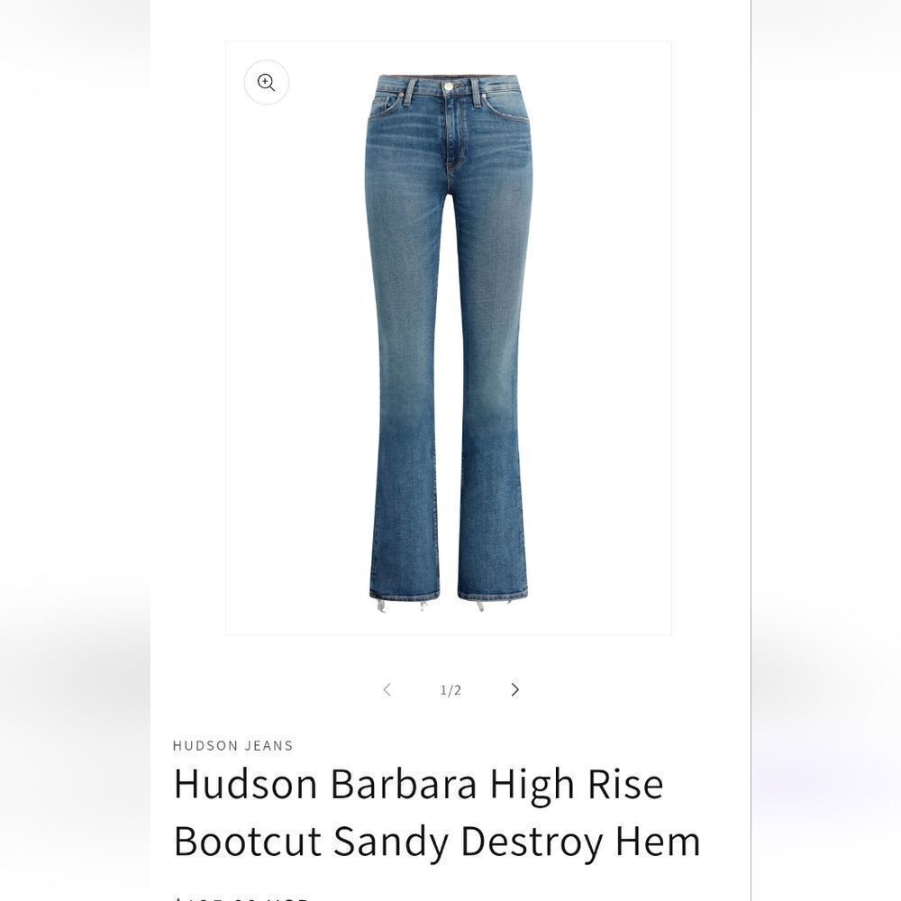 Hudson Barbara High Rise Bootcut Sandy Destroy Hem